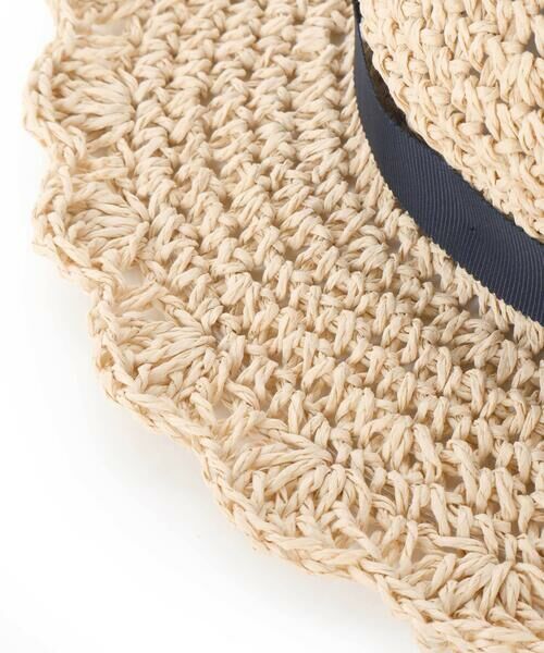 Tartine et Chocolat / タルティーヌ エ ショコラ ハット | 【UVカット】【お揃い】リボン付きブリムスカラップデザインペーパーハット(52~56cm) | 詳細8