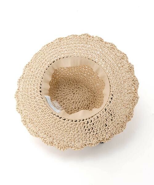 Tartine et Chocolat / タルティーヌ エ ショコラ ハット | 【UVカット】【お揃い】リボン付きブリムスカラップデザインペーパーハット(52~56cm) | 詳細10