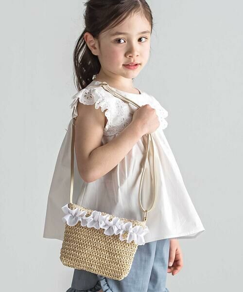Tartine et Chocolat / タルティーヌ エ ショコラ ショルダーバッグ | 【お揃い】麦わら見えフリルデザイン ペーパーショルダーバッグ | 詳細2