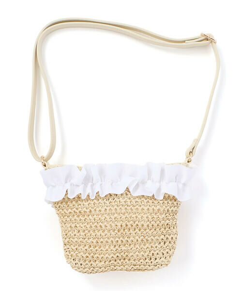 Tartine et Chocolat / タルティーヌ エ ショコラ ショルダーバッグ | 【お揃い】麦わら見えフリルデザイン ペーパーショルダーバッグ | 詳細3