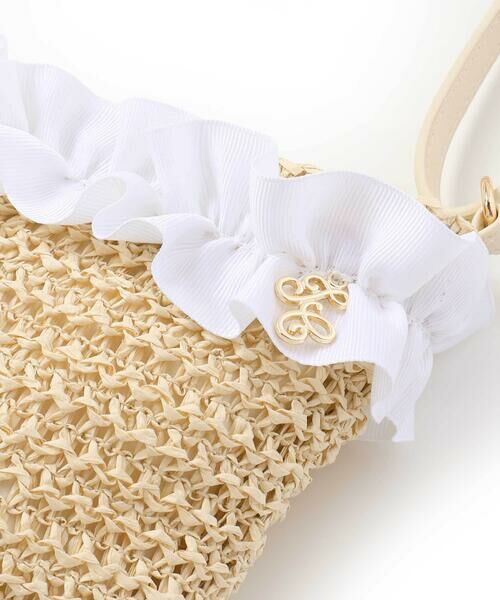 Tartine et Chocolat / タルティーヌ エ ショコラ ショルダーバッグ | 【お揃い】麦わら見えフリルデザイン ペーパーショルダーバッグ | 詳細4