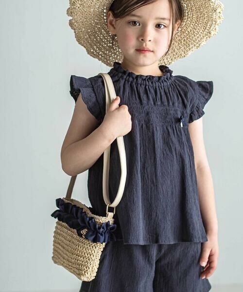 Tartine et Chocolat / タルティーヌ エ ショコラ ショルダーバッグ | 【お揃い】麦わら見えフリルデザイン ペーパーショルダーバッグ | 詳細9