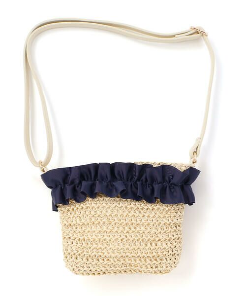 Tartine et Chocolat / タルティーヌ エ ショコラ ショルダーバッグ | 【お揃い】麦わら見えフリルデザイン ペーパーショルダーバッグ | 詳細11