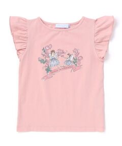 Tartine et Chocolat / タルティーヌ エ ショコラ Tシャツ | ベア天竺 袖フリルプリントTシャツ(90~140cm)