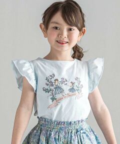 Tartine et Chocolat / タルティーヌ エ ショコラ Tシャツ | ベア天竺 袖フリルプリントTシャツ(90~140cm)