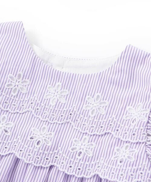 Tartine et Chocolat / タルティーヌ エ ショコラ ベビー・キッズウエア | 【お揃い】コットンブロードストライプパンチングレースフリル袖ワンピース＋ブルマセットベビー(70〜90cm) | 詳細10