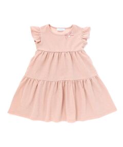 Tartine et Chocolat / タルティーヌ エ ショコラ ミニ丈・ひざ丈ワンピース | きらきらラメ天竺フリル袖ティアードワンピース(100〜140cm)