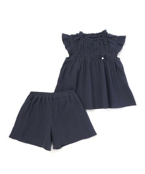 Tartine et Chocolat / タルティーヌ エ ショコラ その他トップス | 【日本製】クレープロッキーバル楊柳プルオーバーチュニック＋キュロットセット(90〜140cm) | 詳細4