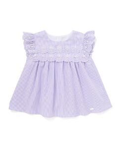 Tartine et Chocolat / タルティーヌ エ ショコラ シャツ・ブラウス | 【お揃い】パンチングレーススカラップ切り替えフリル袖ブラウス(100〜140cm)