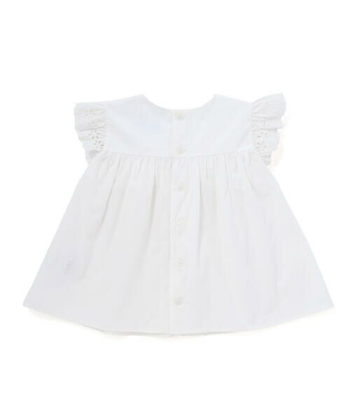 Tartine et Chocolat / タルティーヌ エ ショコラ シャツ・ブラウス | 【お揃い】パンチングレーススカラップ切り替えフリル袖ブラウス(100〜140cm) | 詳細6