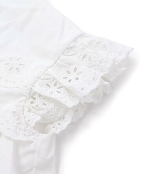 Tartine et Chocolat / タルティーヌ エ ショコラ シャツ・ブラウス | 【お揃い】パンチングレーススカラップ切り替えフリル袖ブラウス(100〜140cm) | 詳細9