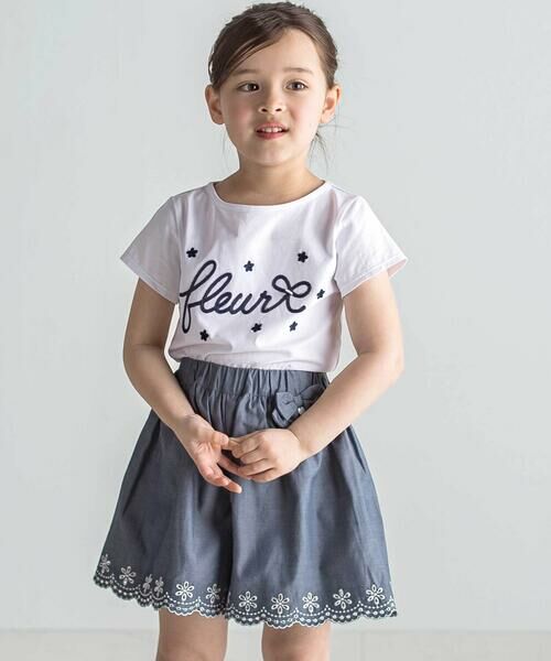 Tartine et Chocolat / タルティーヌ エ ショコラ ショート・ハーフ・半端丈パンツ | 【日本製】裾スカラップ刺しゅうショートパンツ(90〜140cm) | 詳細2