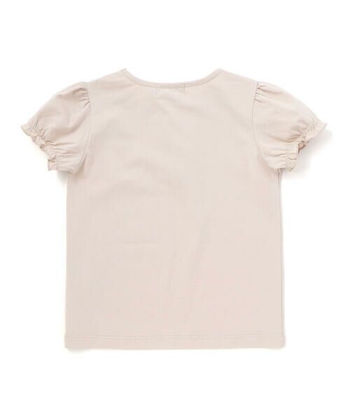 Tartine et Chocolat / タルティーヌ エ ショコラ Tシャツ | 飾りパールボタン付きフリル前立てパフスリーブTシャツ | 詳細12