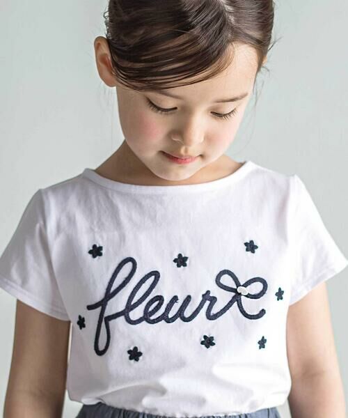 Tartine et Chocolat / タルティーヌ エ ショコラ Tシャツ | ベア天竺 ロープ刺しゅうロゴTシャツ(90〜140cm) | 詳細2