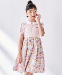 Tartine et Chocolat / タルティーヌ エ ショコラ ミニ丈・ひざ丈ワンピース | 【日本製】【お揃い】リバティ(MARINA'S WALK)プリントタナローン 襟付き切り替えワンピース(100~140cm)