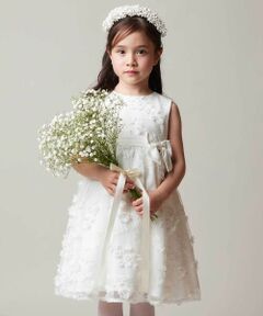 Tartine et Chocolat / タルティーヌ エ ショコラ ドレス | チュールフラワーモチーフドレス(90-140cm)