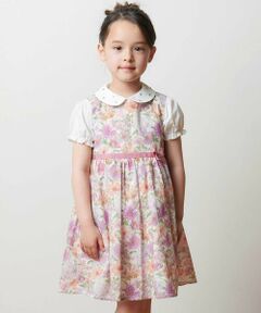 Tartine et Chocolat / タルティーヌ エ ショコラ ミニ丈・ひざ丈ワンピース | 【日本製】【お揃い】リバティ(MARINA'S WALK)プリントタナローン 水彩花柄ワンピース(90~140cm)