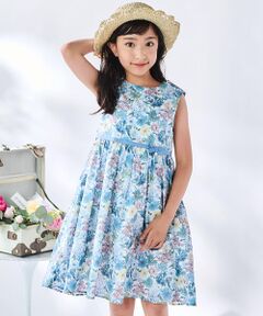Tartine et Chocolat / タルティーヌ エ ショコラ ミニ丈・ひざ丈ワンピース | 【日本製】【お揃い】リバティ(MARINA'S WALK)プリントタナローン 水彩花柄ワンピース(90~140cm)