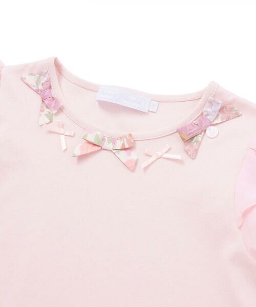 Tartine et Chocolat / タルティーヌ エ ショコラ Tシャツ | 【お揃い】リバティ（MARINA'S WALK）プリントリボンモチーフ 袖シフォンTシャツ(100~140cm) | 詳細6