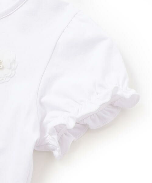Tartine et Chocolat / タルティーヌ エ ショコラ Tシャツ | ベア天竺 フラワーモチーフ ロゴ刺しゅうTシャツ(100~140cm) | 詳細15