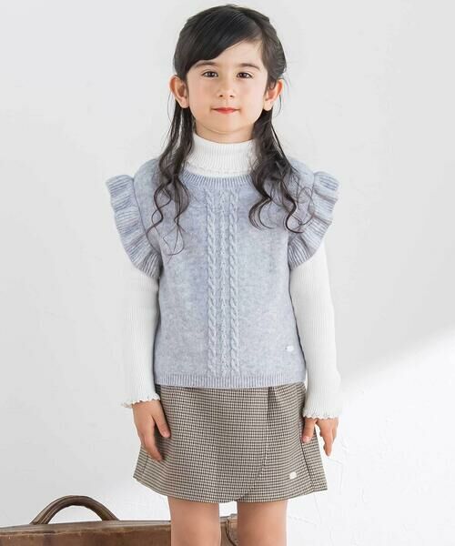 Tartine et Chocolat / タルティーヌ エ ショコラ ショート・ハーフ・半端丈パンツ | 千鳥チェック ラップスカート風ショートパンツ(90~140cm) | 詳細2