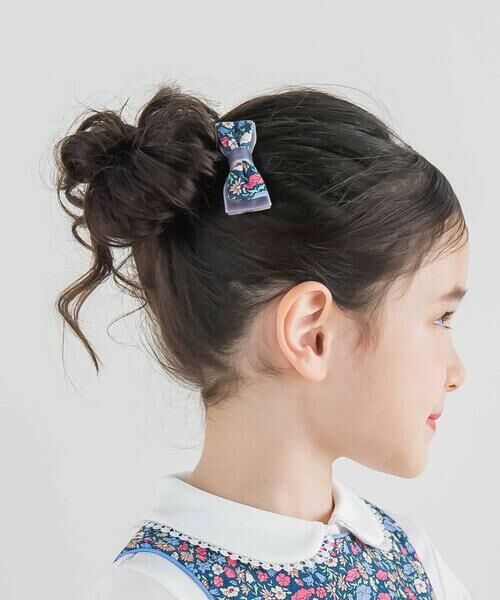 Tartine et Chocolat / タルティーヌ エ ショコラ ヘアピン | 【お揃い】リバティプリント（PETAL & DAISY）ベロアリボン ヘアクリップ | 詳細1