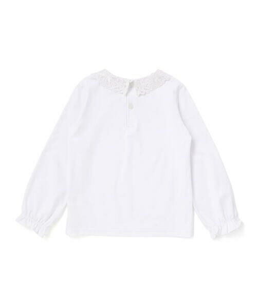 Tartine et Chocolat / タルティーヌ エ ショコラ Tシャツ | フラワーレース襟 ベア天竺長袖Tシャツ(90~140cm) | 詳細4