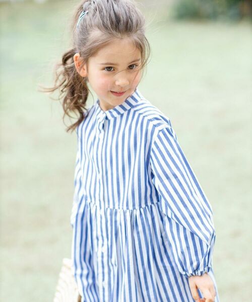 セール 100 140 ゆったりシルエット ストライプシャツワンピース ミニ丈 ひざ丈ワンピース The Shop Tk ザ ショップ ティーケー ファッション通販 タカシマヤファッションスクエア