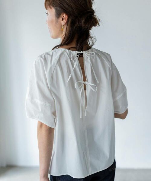セール オンオフ 洗える 袖パフバックリボンブラウス シャツ ブラウス The Shop Tk ザ ショップ ティーケー ファッション通販 タカシマヤファッションスクエア