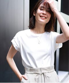 ◆【接触冷感/洗濯機で洗える】袖切替フレンチTシャツ