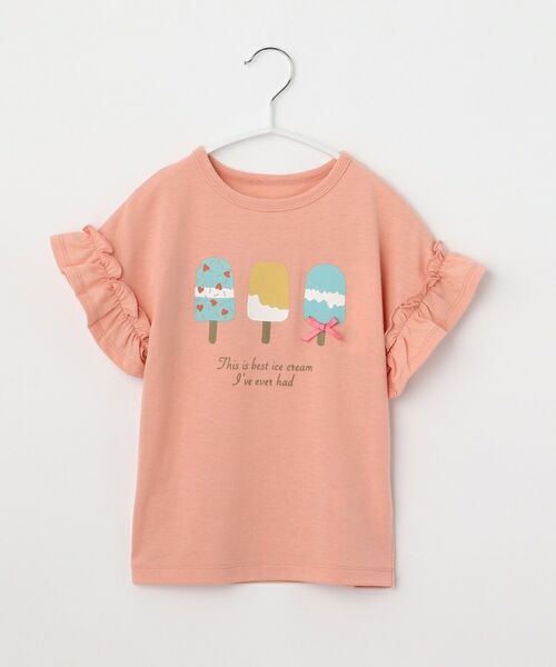 THE SHOP TK / ザ ショップ ティーケー Tシャツ | 【110-150】フロントモチーフ袖フリルTシャツ | 詳細27