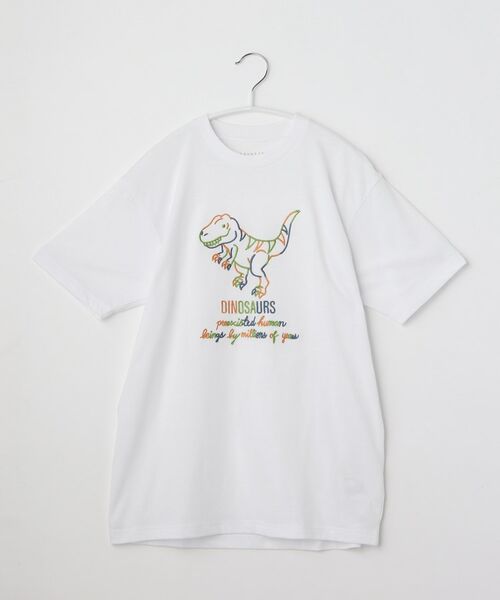 THE SHOP TK / ザ ショップ ティーケー Tシャツ | 【150-160】恐竜刺繍Tシャツ | 詳細1