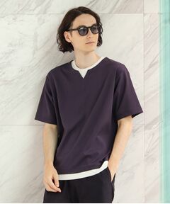 ポンチキーネック半袖Tシャツ