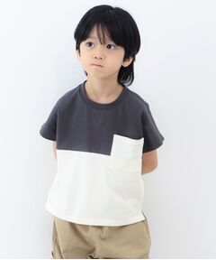 【100ー140／お家で洗える！】配色ドルマンTEE