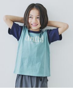 【110-150】オーガビッツ配色コットンTシャツ