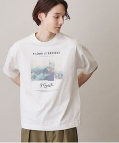 【サスティナブル素材】FRESH NATUREデザイン刺繍Tシャツ プリント