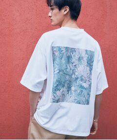 ボタニカルプリント半袖Tシャツ