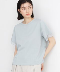 【7.16新色入荷/UV/接触冷感/洗濯OK/毛玉になりにくい】袖シアーTシャツ