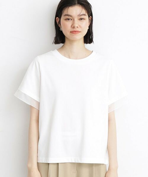 THE SHOP TK / ザ ショップ ティーケー Tシャツ | 【7.16新色入荷/UV/接触冷感/洗濯OK/毛玉になりにくい】袖シアーTシャツ | 詳細2