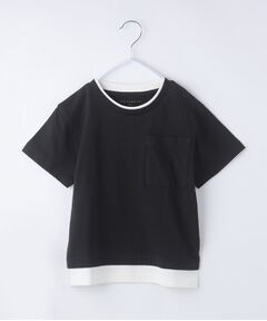 【110－160/6色展開】配色ポケットTEE