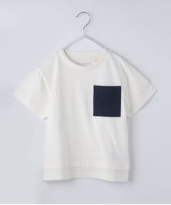 【110－160/6色展開】配色ポケットTEE