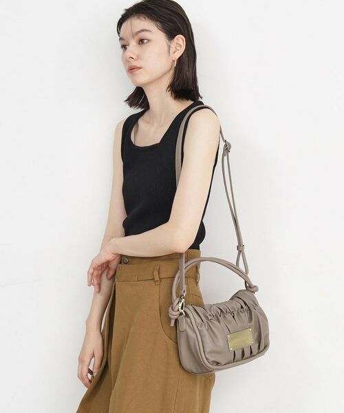 THE SHOP TK / ザ ショップ ティーケー ハンドバッグ | ギャザープレートFレザーBAG | 詳細13