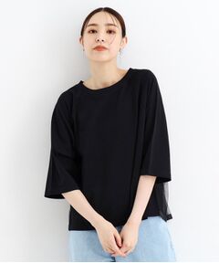 【接触冷感/UV/毛玉になりにくい/洗える】バックチュールTシャツ