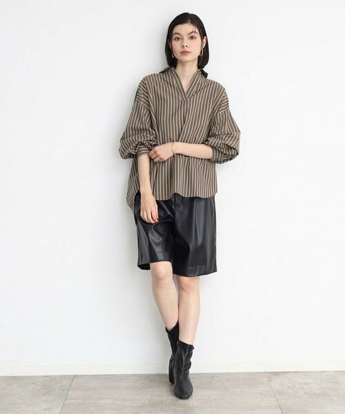 THE SHOP TK / ザ ショップ ティーケー シャツ・ブラウス | 【魅せる体形カバー服】バックシャーリングシャツ/洗える | 詳細16