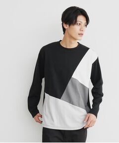 異素材ブロッキングTシャツ