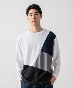 異素材ブロッキングTシャツ