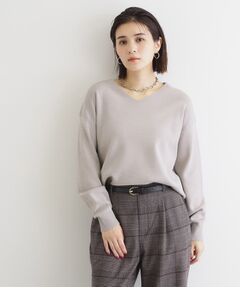 THE SHOP TK / ザ ショップ ティーケー ニット・セーター | 【毛玉になりにくい／静電気防止】Vネックニット／洗える