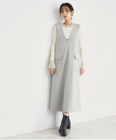 THE SHOP TK / ザ ショップ ティーケー ロング・マキシ丈ワンピース | アソート柄Vネックジャンスカ/洗える