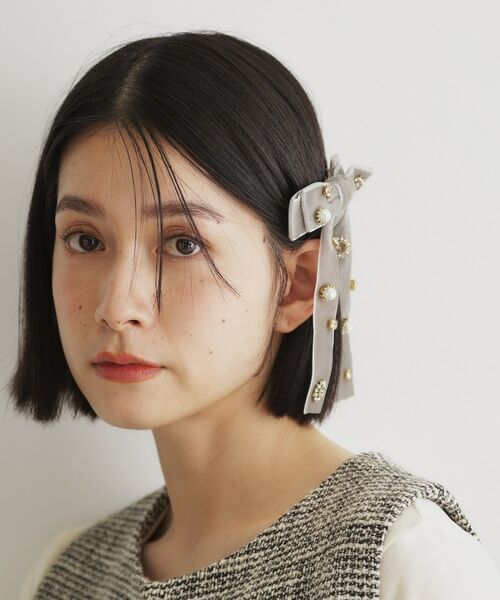 THE SHOP TK / ザ ショップ ティーケー ヘアアクセサリー | ベロアビジューバレッタ | 詳細1