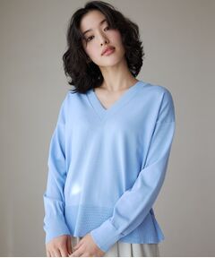 THE SHOP TK / ザ ショップ ティーケー ニット・セーター | 【毛玉になりにくい】さらっとキレイVネックニット/洗濯機OK
